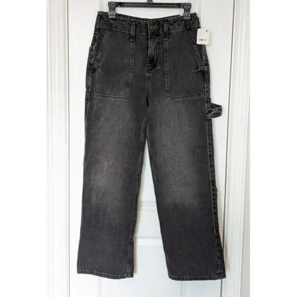 Free People Major Leagues Mid Rise Cuffed Black Jeans Size 26 (MSRP $128) - Picture 4 of 9